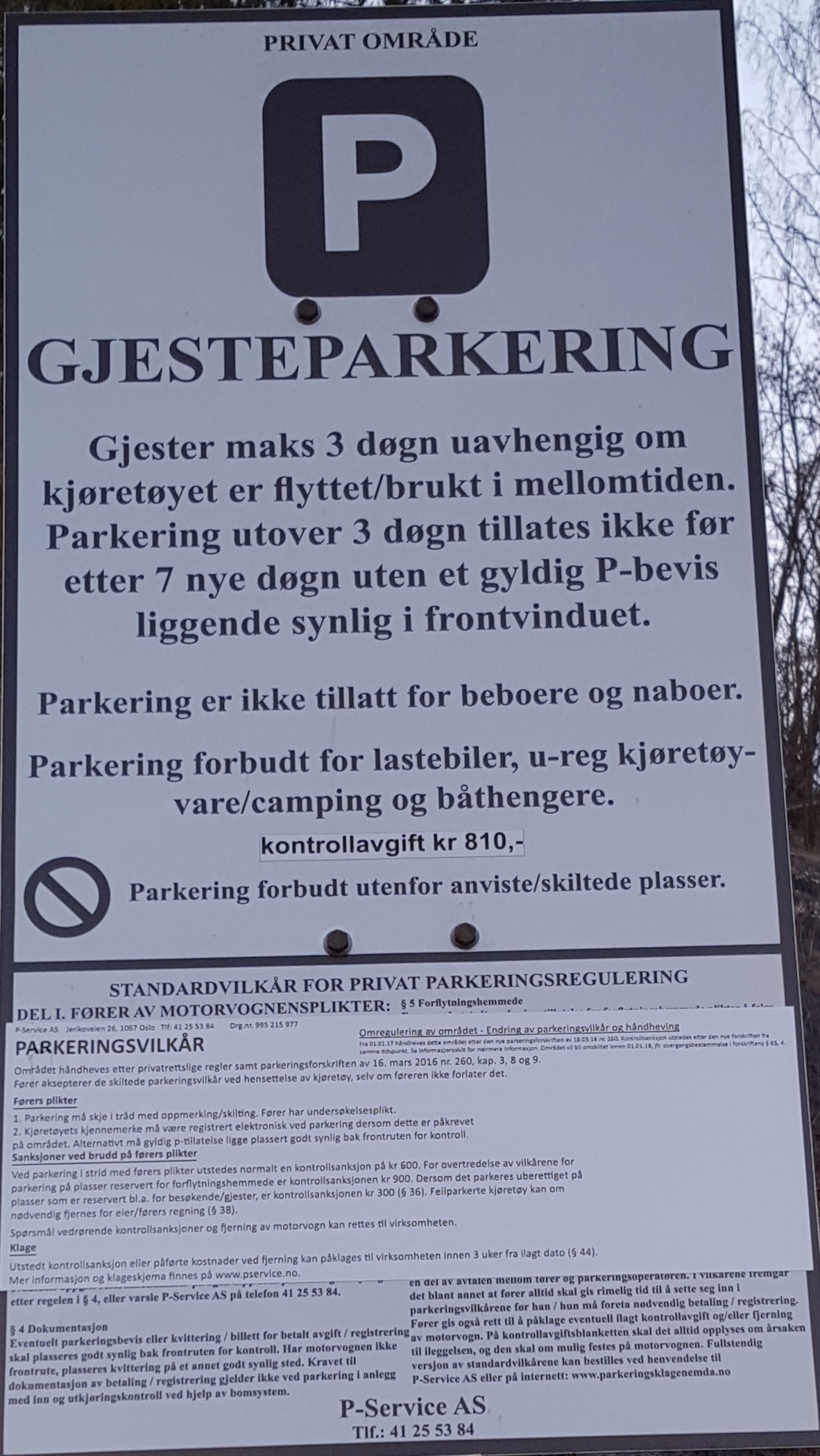 Parkeringsvilkår i Billingstadlia